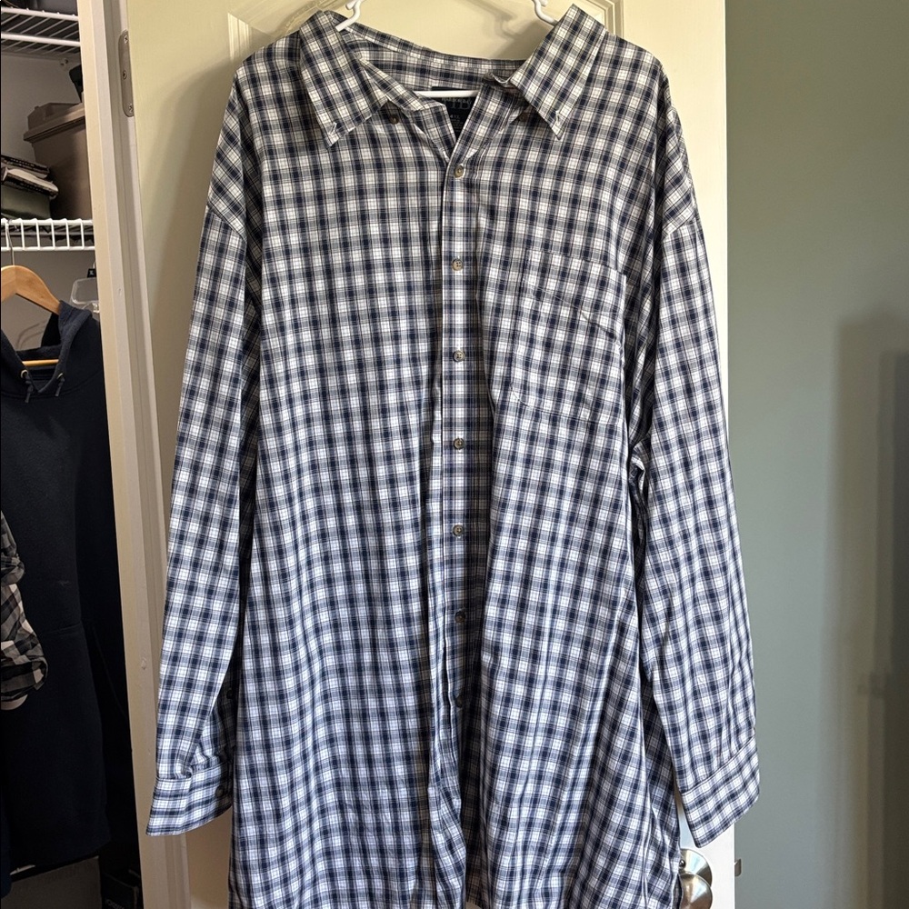 Harbor Bay Navy and White Plaid Shirt